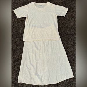 CP shades skirt and blouse set in cream